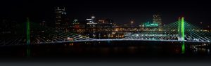 Tillikum bridge at night